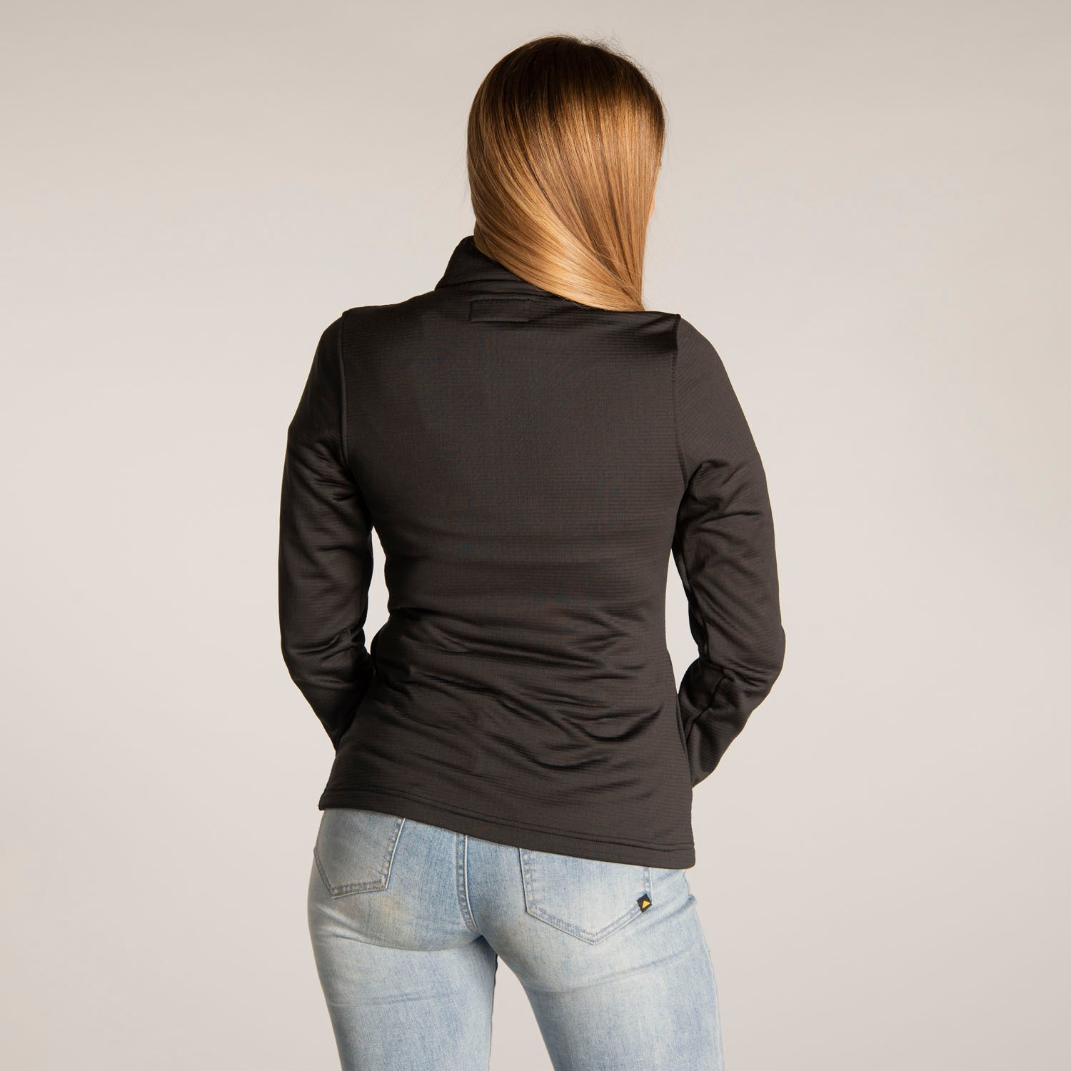 Saco W Fdtn Grid Fleece Para Mujer Color Negro-3