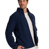 Saco Microfleece Zip Hombre Color Azul-1