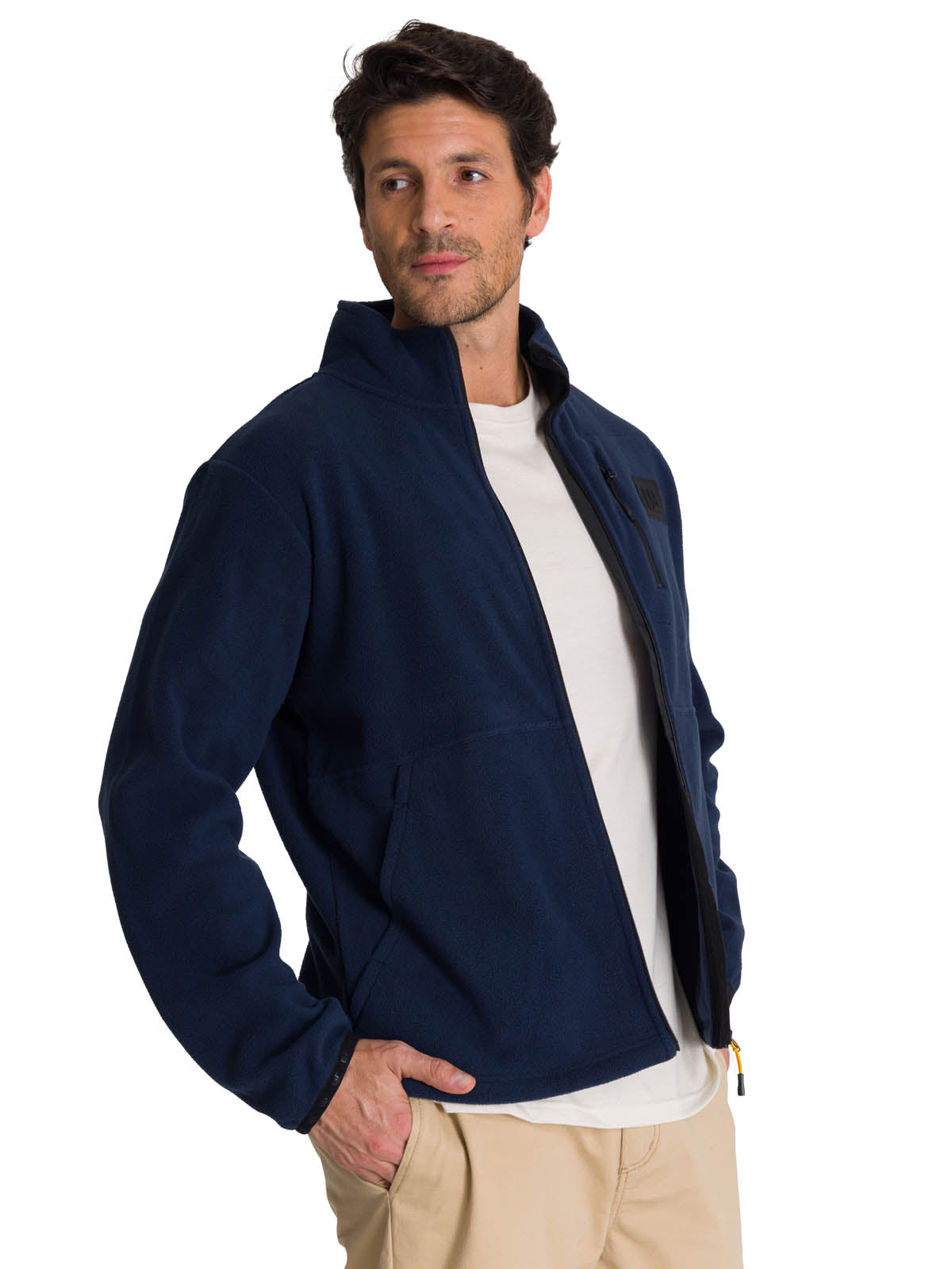 Saco Microfleece Zip Hombre Color Azul-1