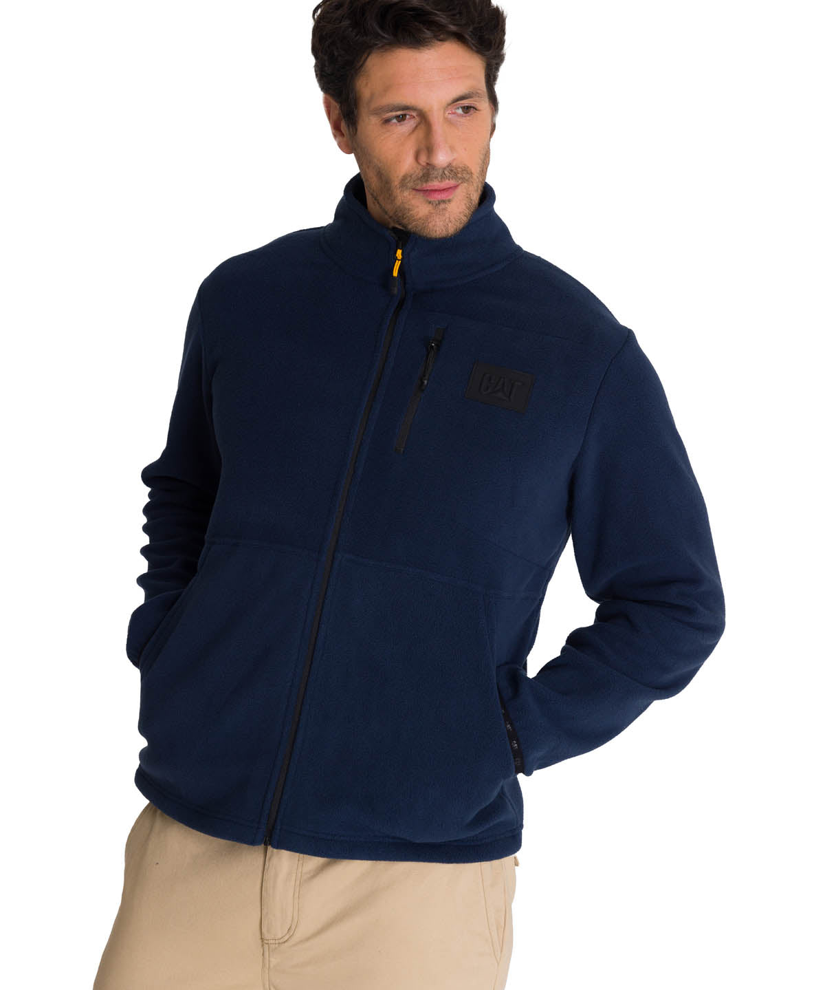 Saco Microfleece Zip Hombre Color Azul-2