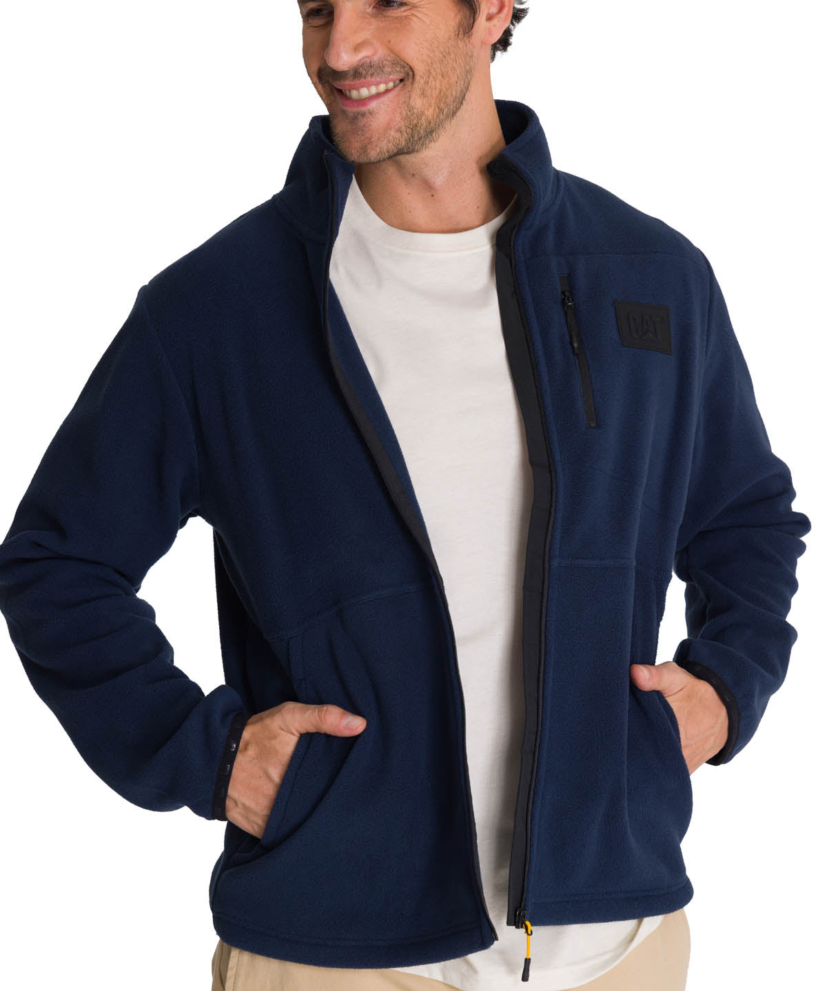 Saco Microfleece Zip Hombre Color Azul-4