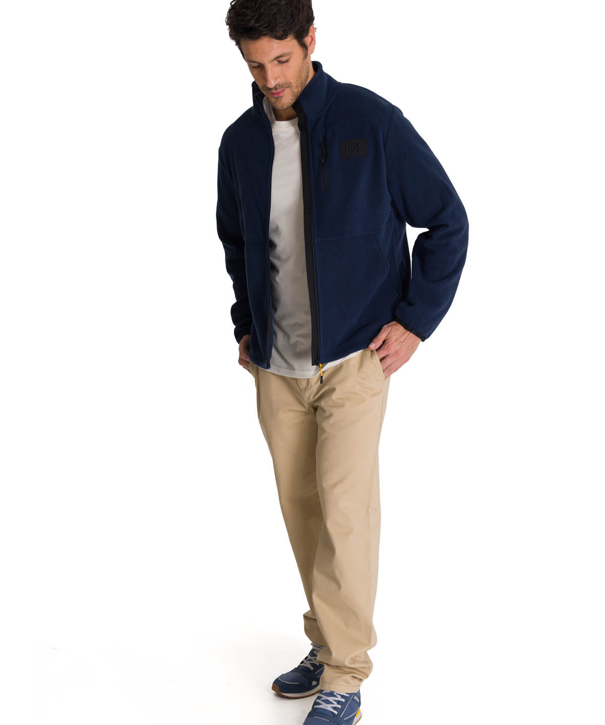 Saco Microfleece Zip Hombre Color Azul-6