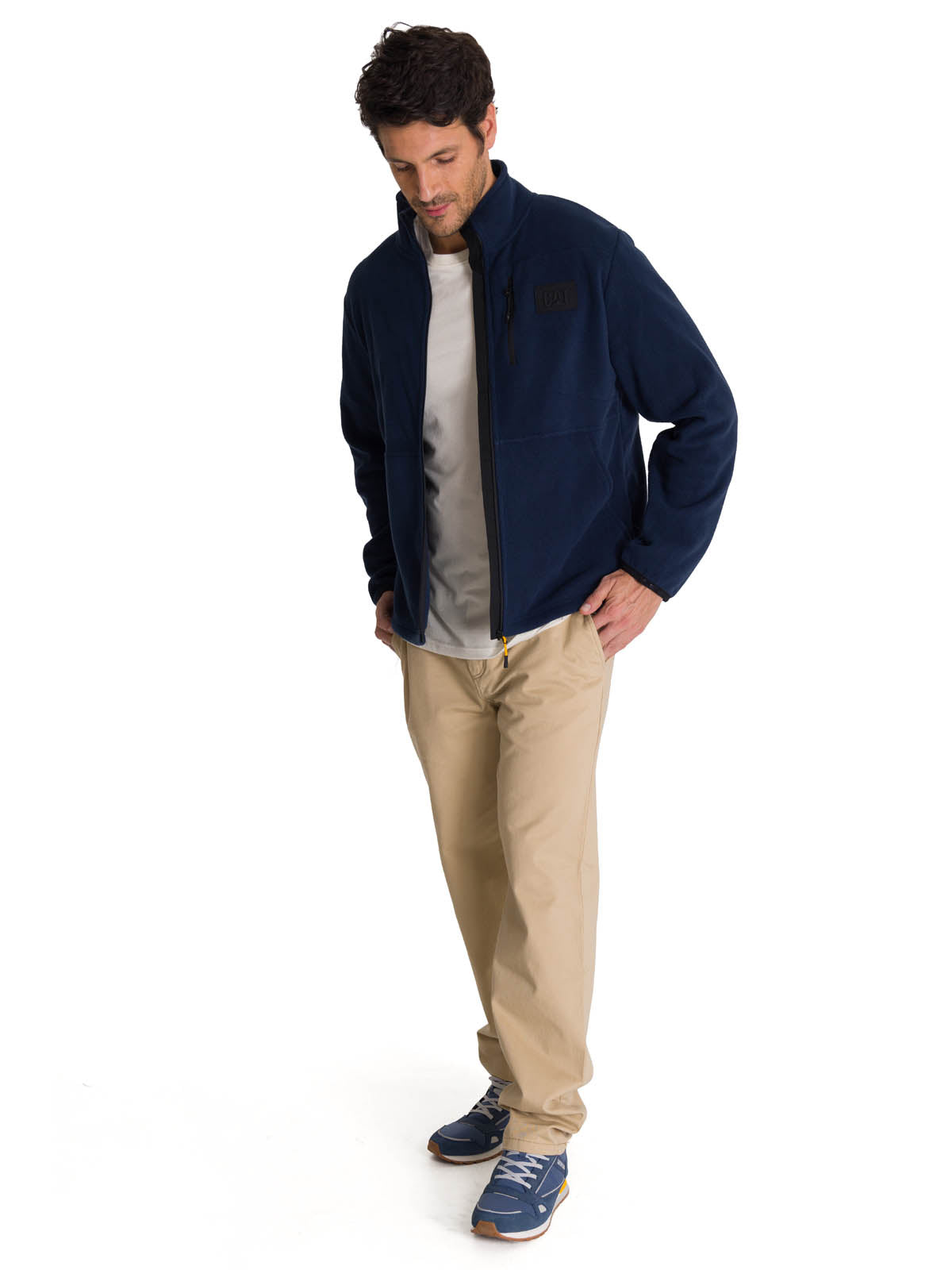 Saco Microfleece Zip Hombre Color Azul-6