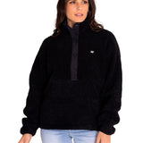 Saco Sherpa Fleece Snap F Para Mujer Color Negro-1