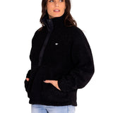 Saco Sherpa Fleece Snap F Para Mujer Color Negro-2