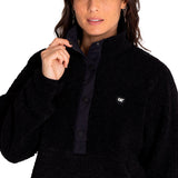 Saco Sherpa Fleece Snap F Para Mujer Color Negro-4