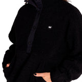 Saco Sherpa Fleece Snap F Para Mujer Color Negro-5