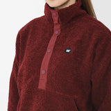 Saco Sherpa Fleece Snap F Para Mujer Color Rojo-4