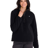 Saco  Polar Fleece Half Para Mujer Color Negro-1