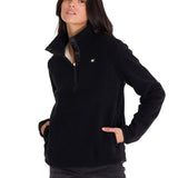 Saco  Polar Fleece Half Para Mujer Color Negro-2