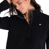 Saco  Polar Fleece Half Para Mujer Color Negro-4