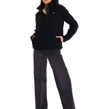 Saco  Polar Fleece Half Para Mujer Color Negro-5