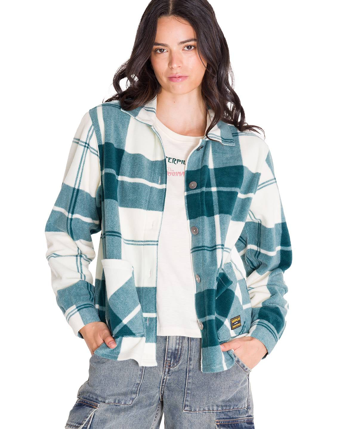 Saco Microfleece Shirt Para Mujer Color Verde-1