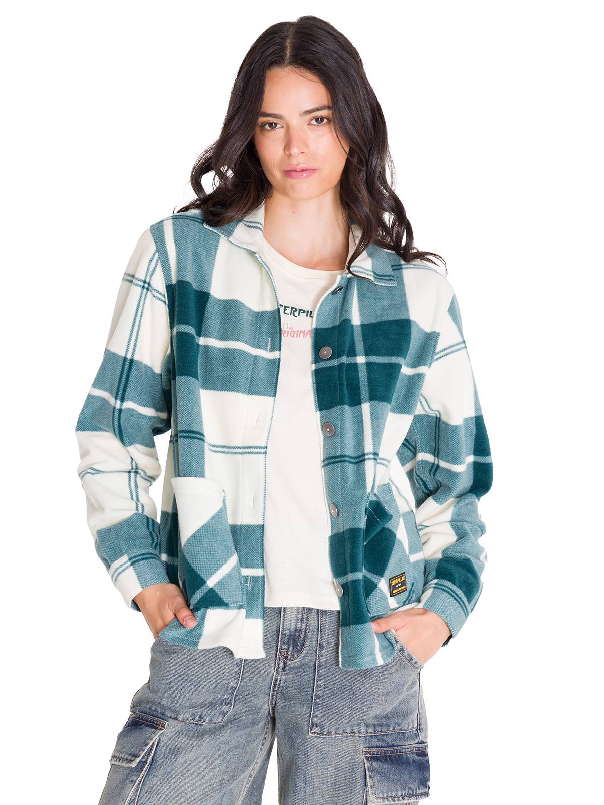 Saco Microfleece Shirt Para Mujer Color Verde-1