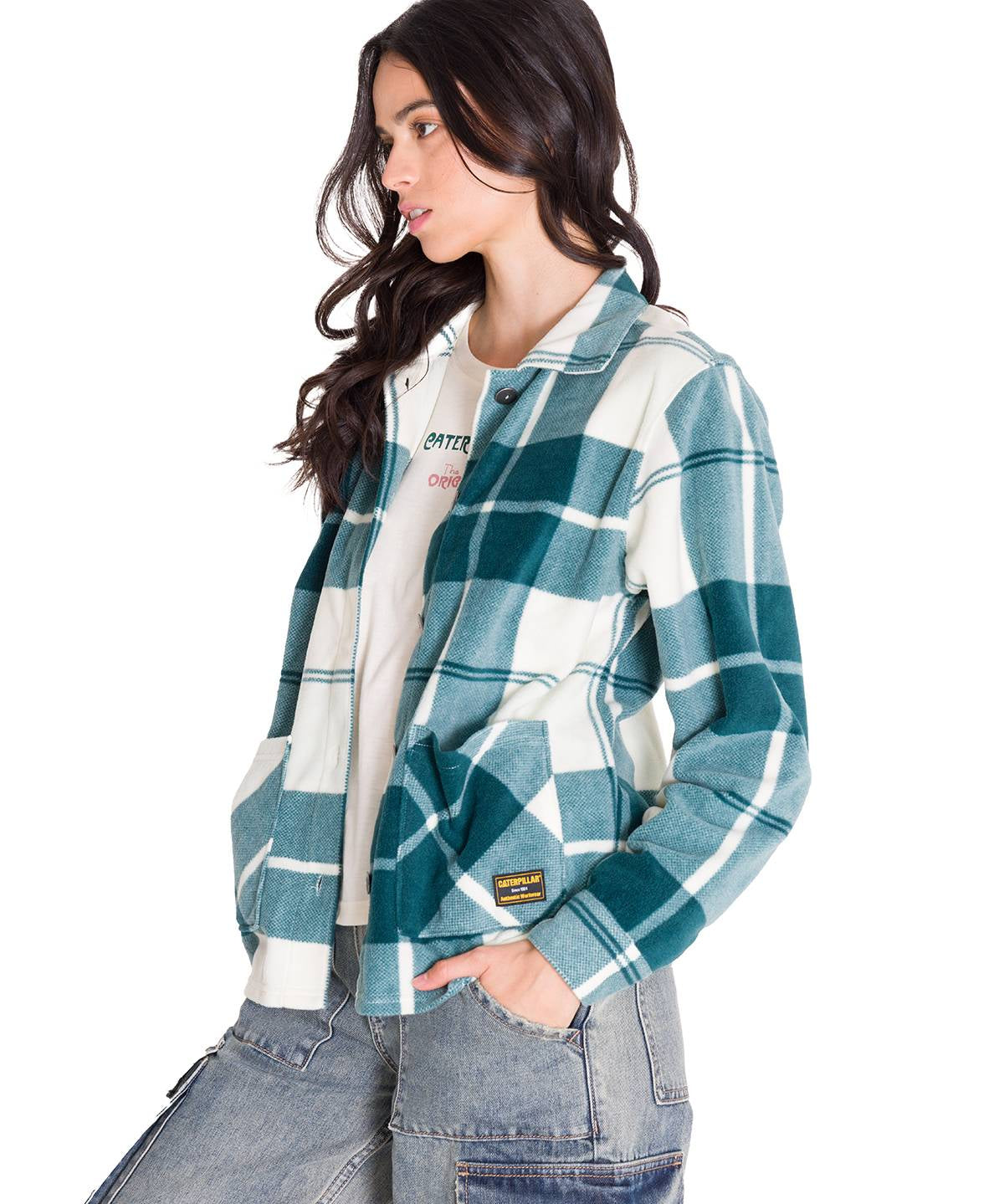 Saco Microfleece Shirt Para Mujer Color Verde-2