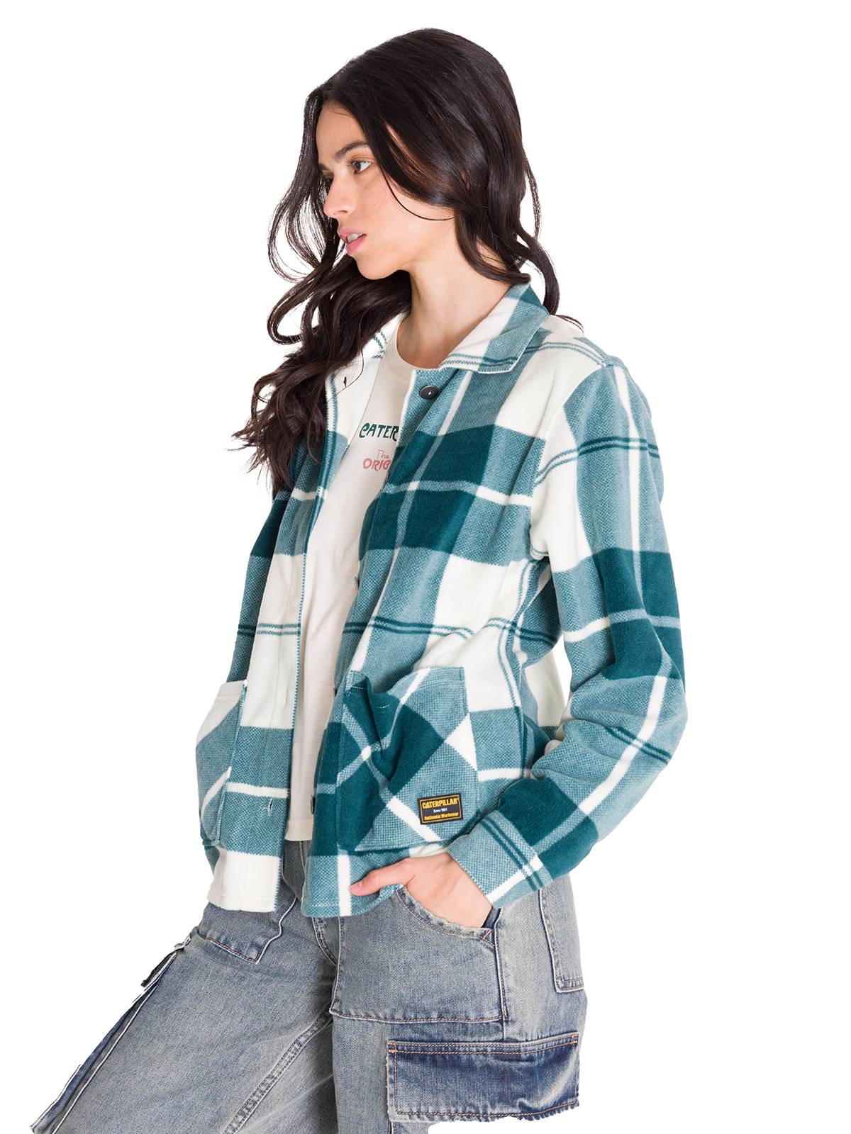 Saco Microfleece Shirt Para Mujer Color Verde-2