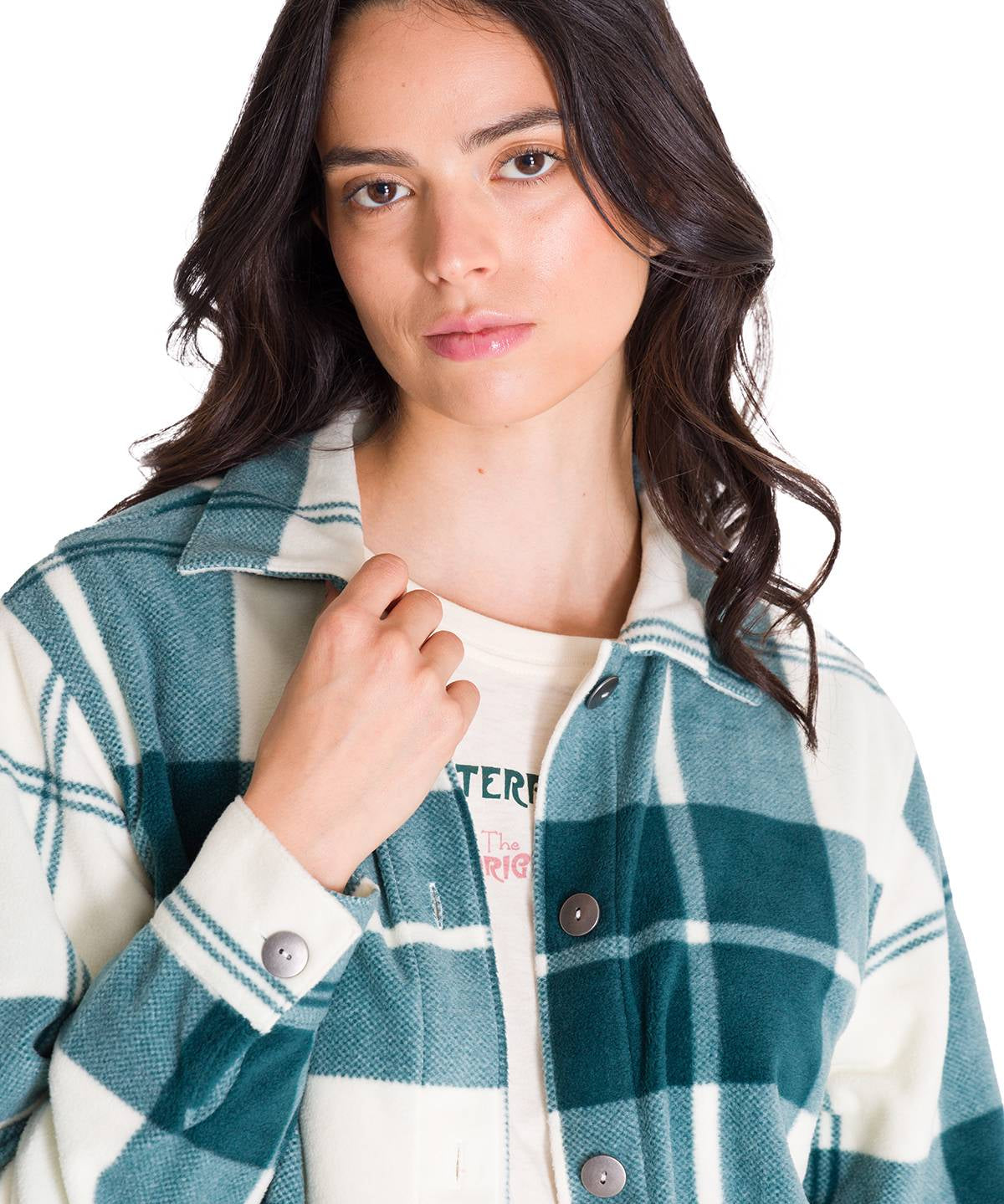 Saco Microfleece Shirt Para Mujer Color Verde-4