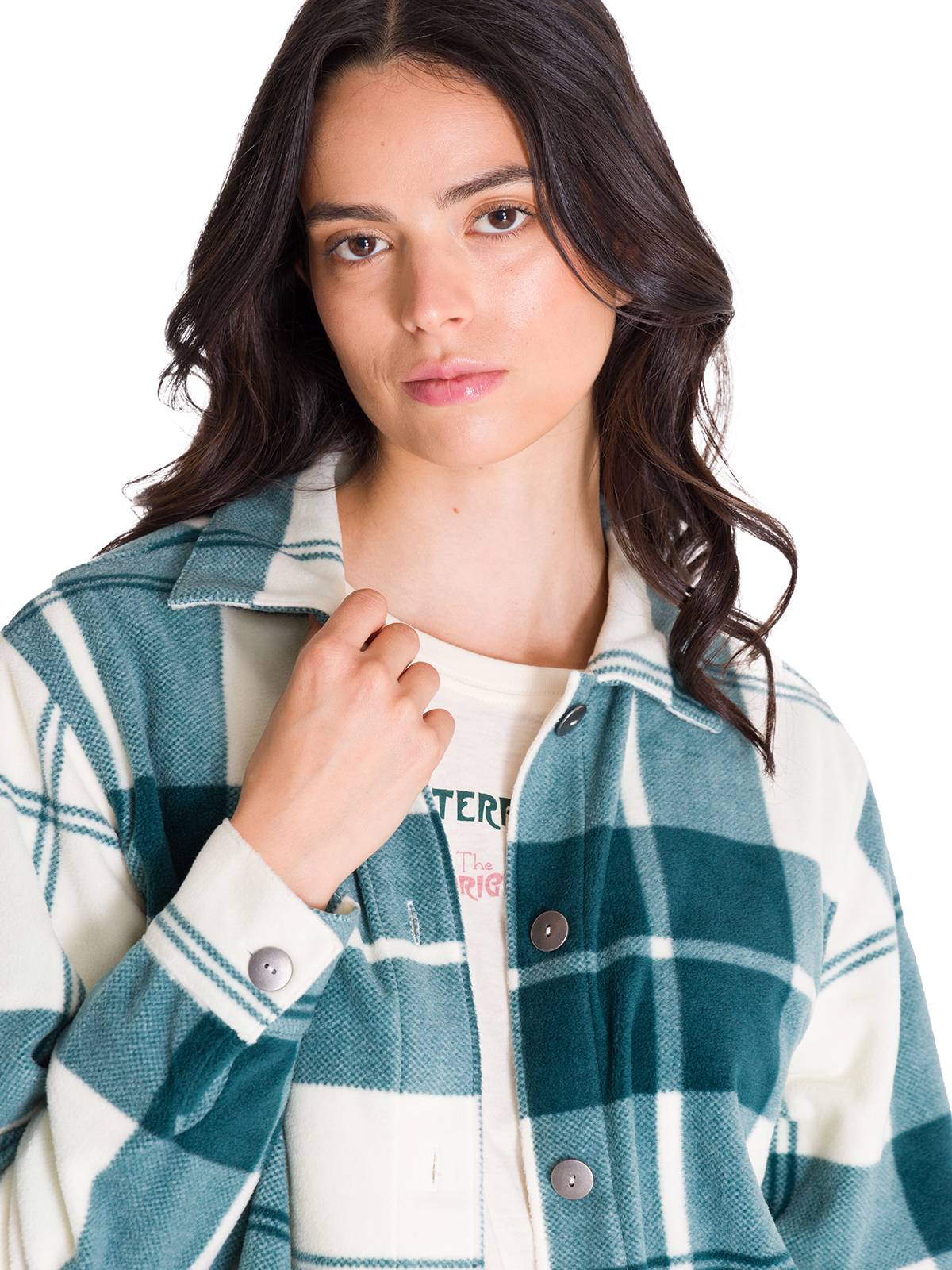 Saco Microfleece Shirt Para Mujer Color Verde-4