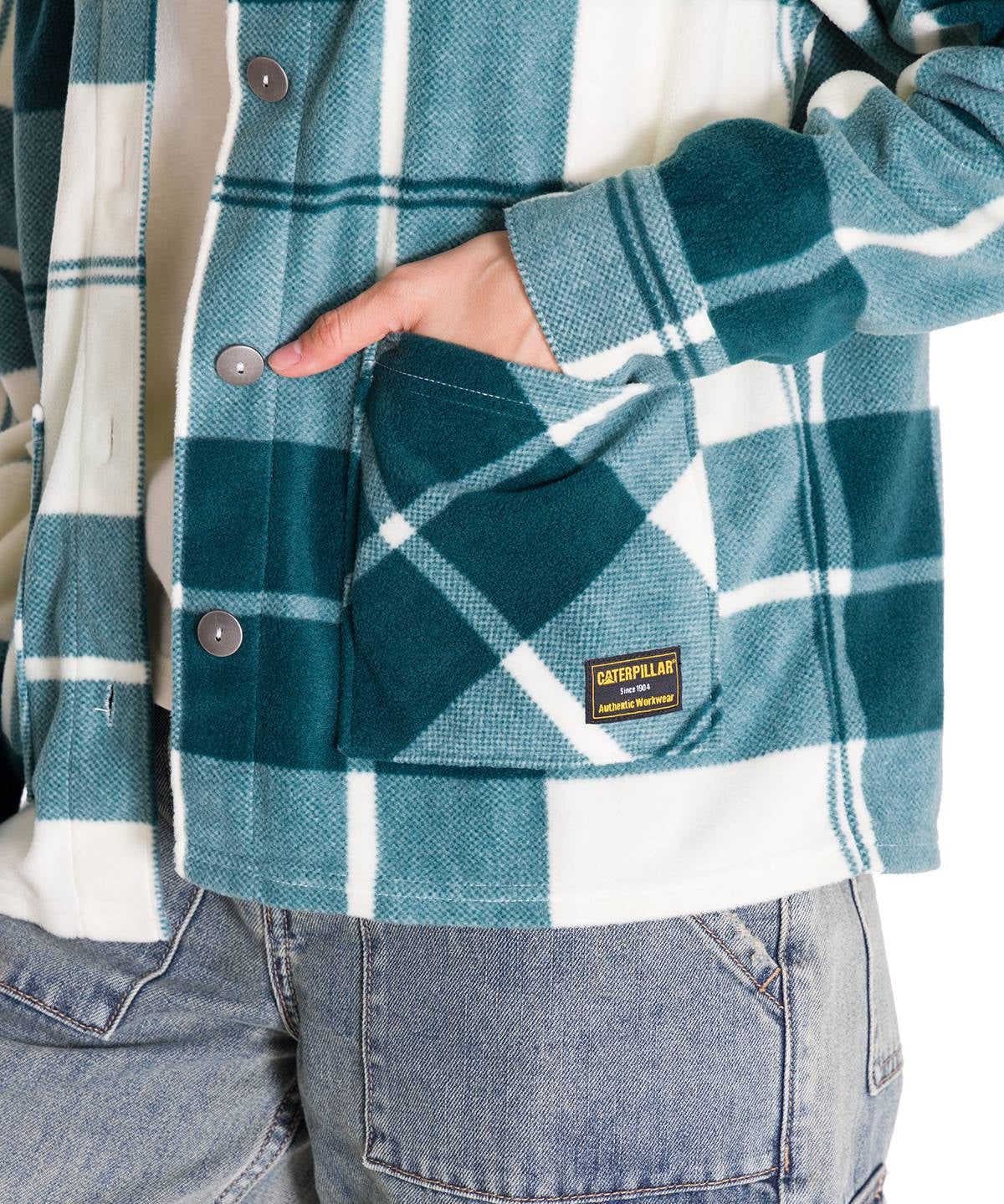 Saco Microfleece Shirt Para Mujer Color Verde-5