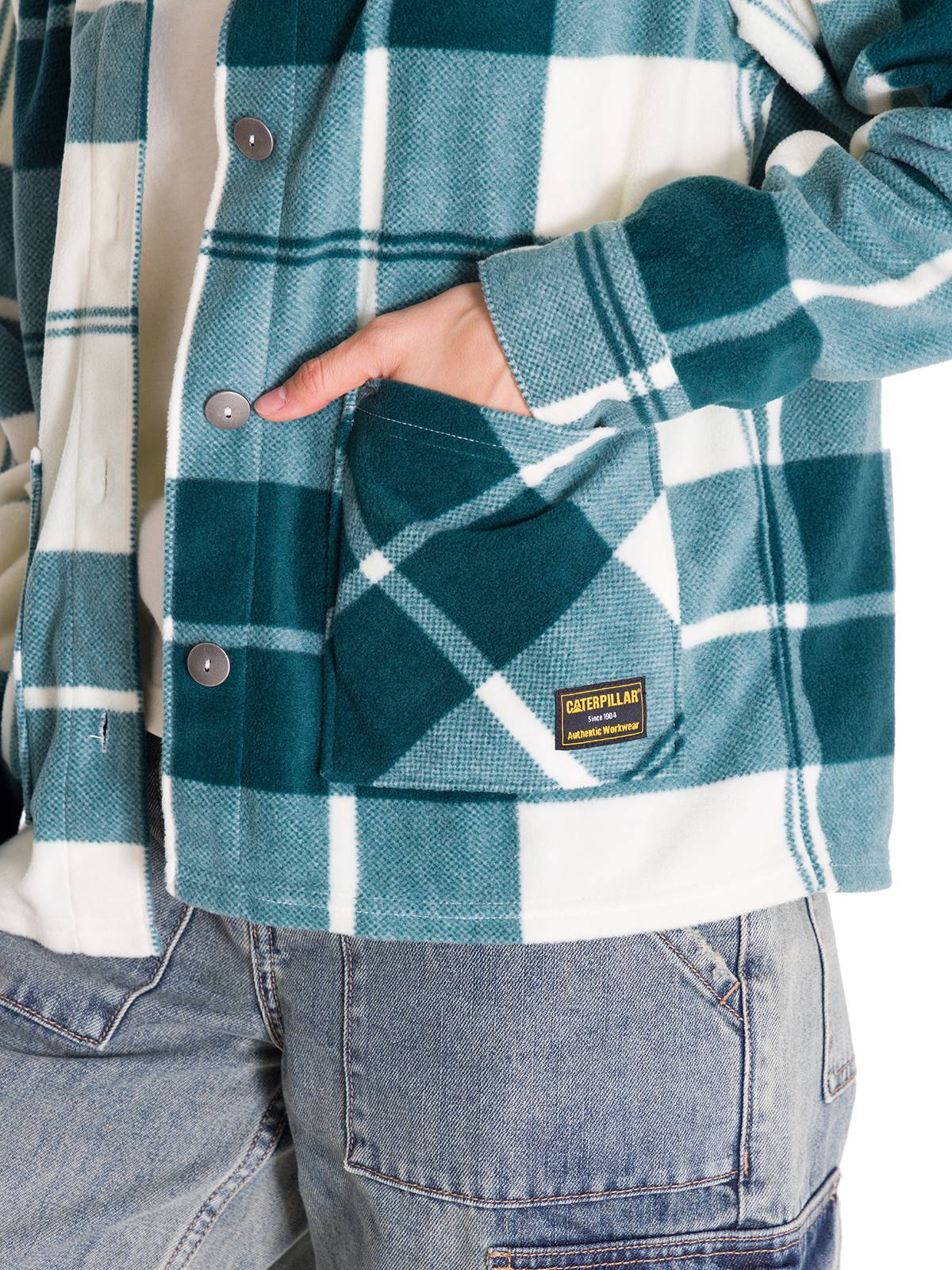 Saco Microfleece Shirt Para Mujer Color Verde-5