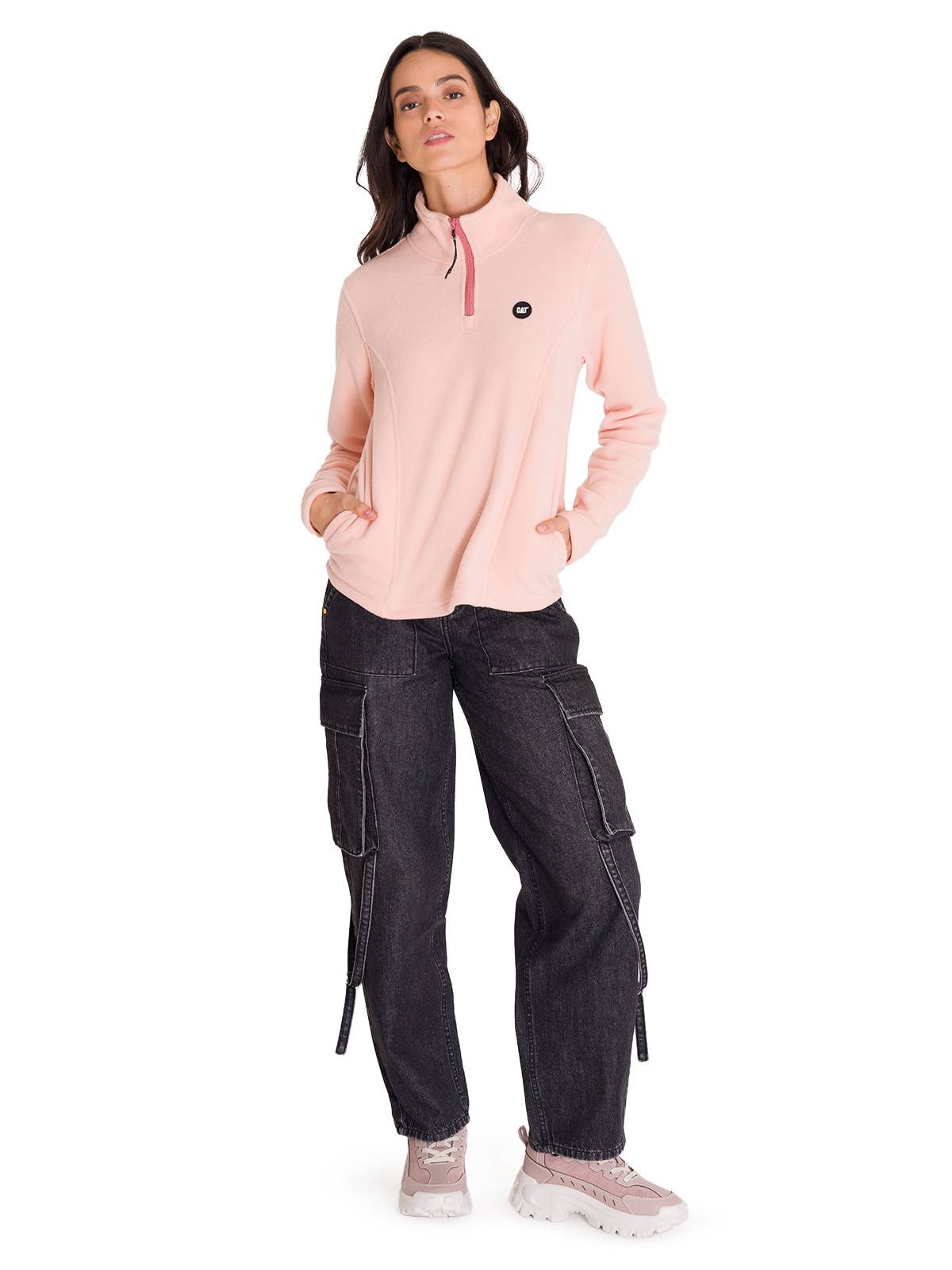Saco Microfleece Quarte Para Mujer Color Rosado-1