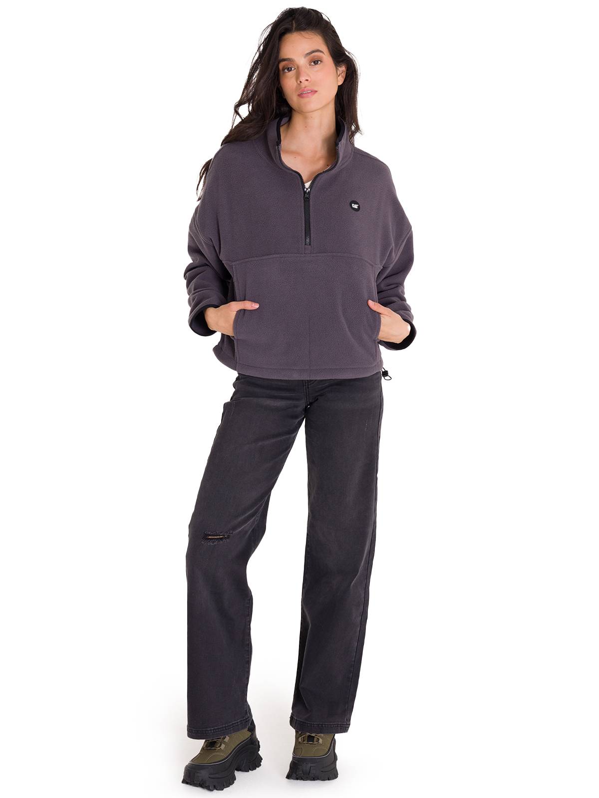 Saco Boxy Oversized Hal Para Mujer Color Gris-5