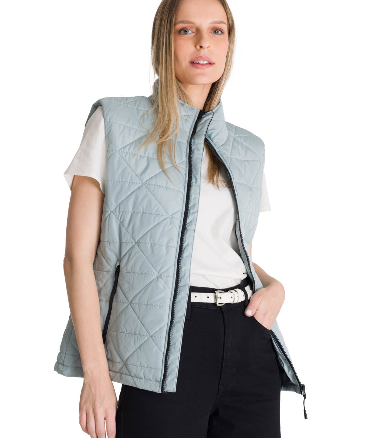 Chaleco W Mediumweight Insul Para Mujer Color Gris-1