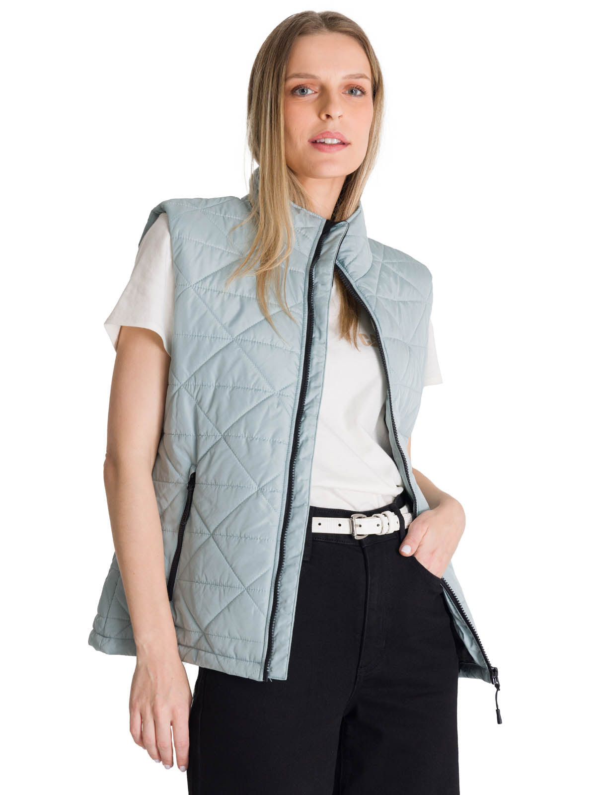 Chaleco W Mediumweight Insul Para Mujer Color Gris-1