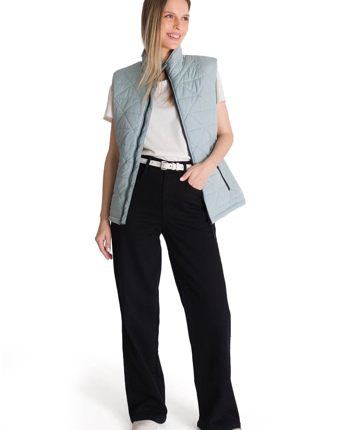 Chaleco W Mediumweight Insul Para Mujer Color Gris-5