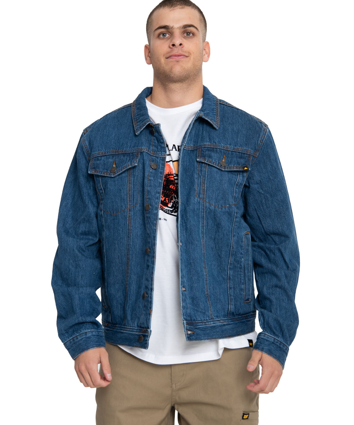Chaqueta Flannel Lined Denim Para Hombre Color Azul-1