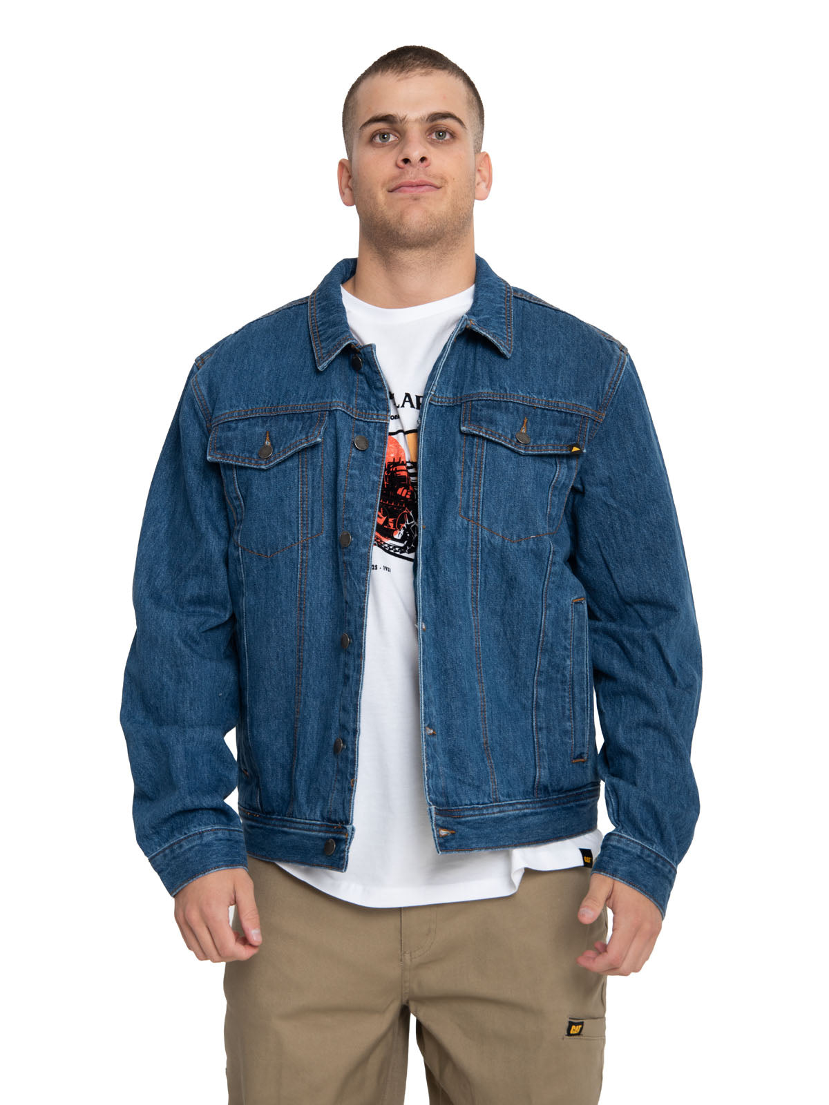 Chaqueta Flannel Lined Denim Para Hombre Color Azul-1