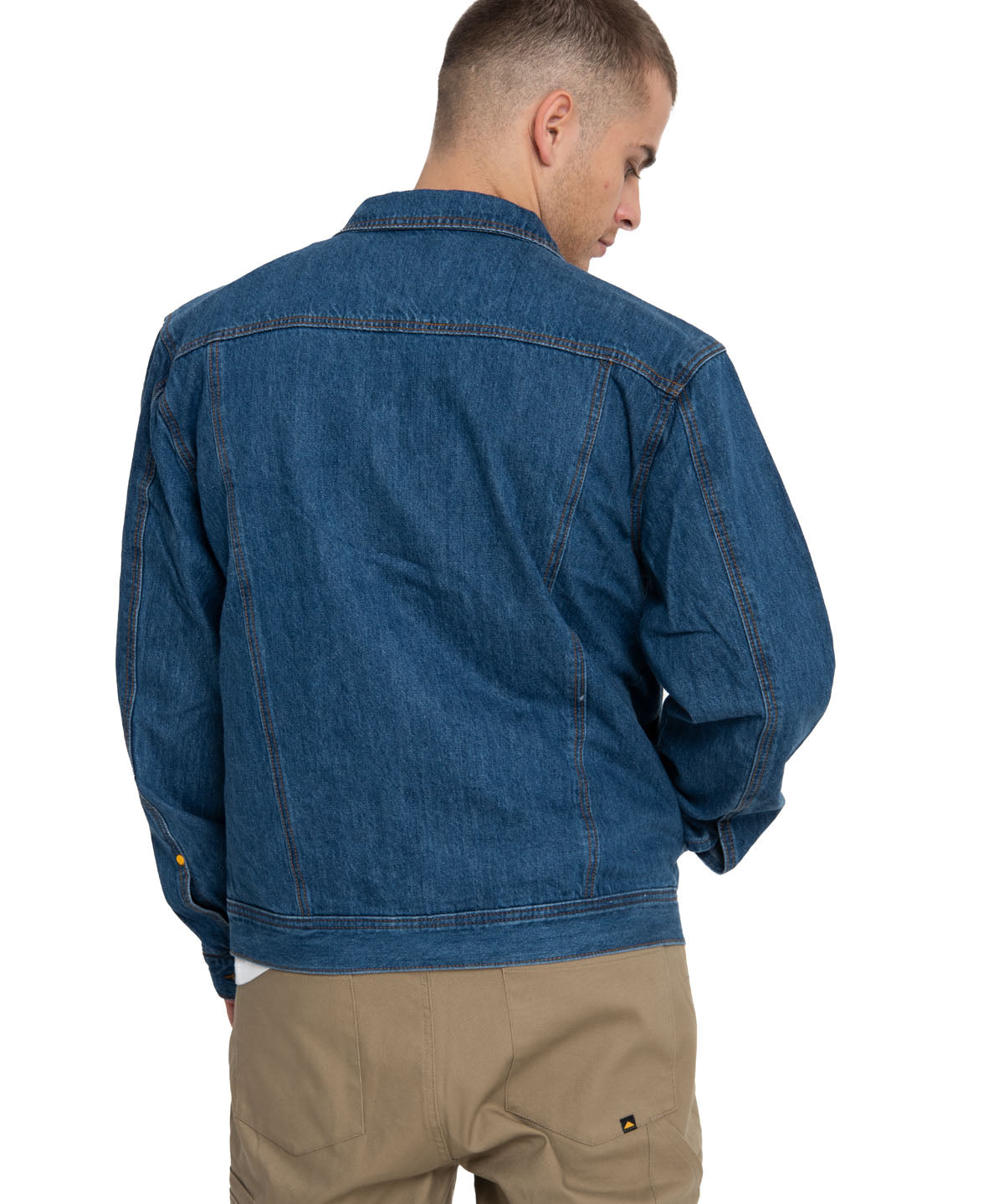 Chaqueta Flannel Lined Denim Para Hombre Color Azul-3