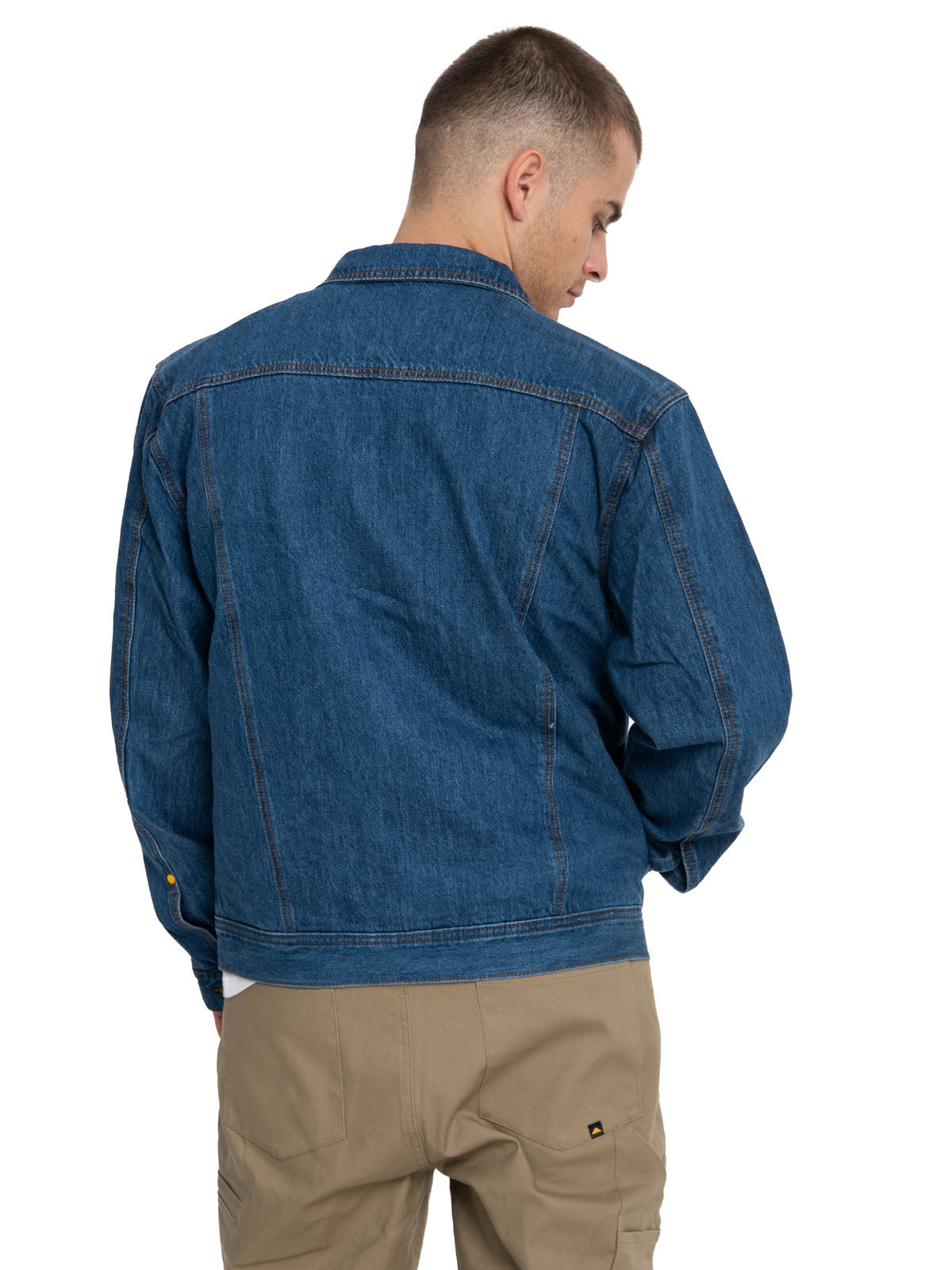 Chaqueta Flannel Lined Denim Para Hombre Color Azul-3