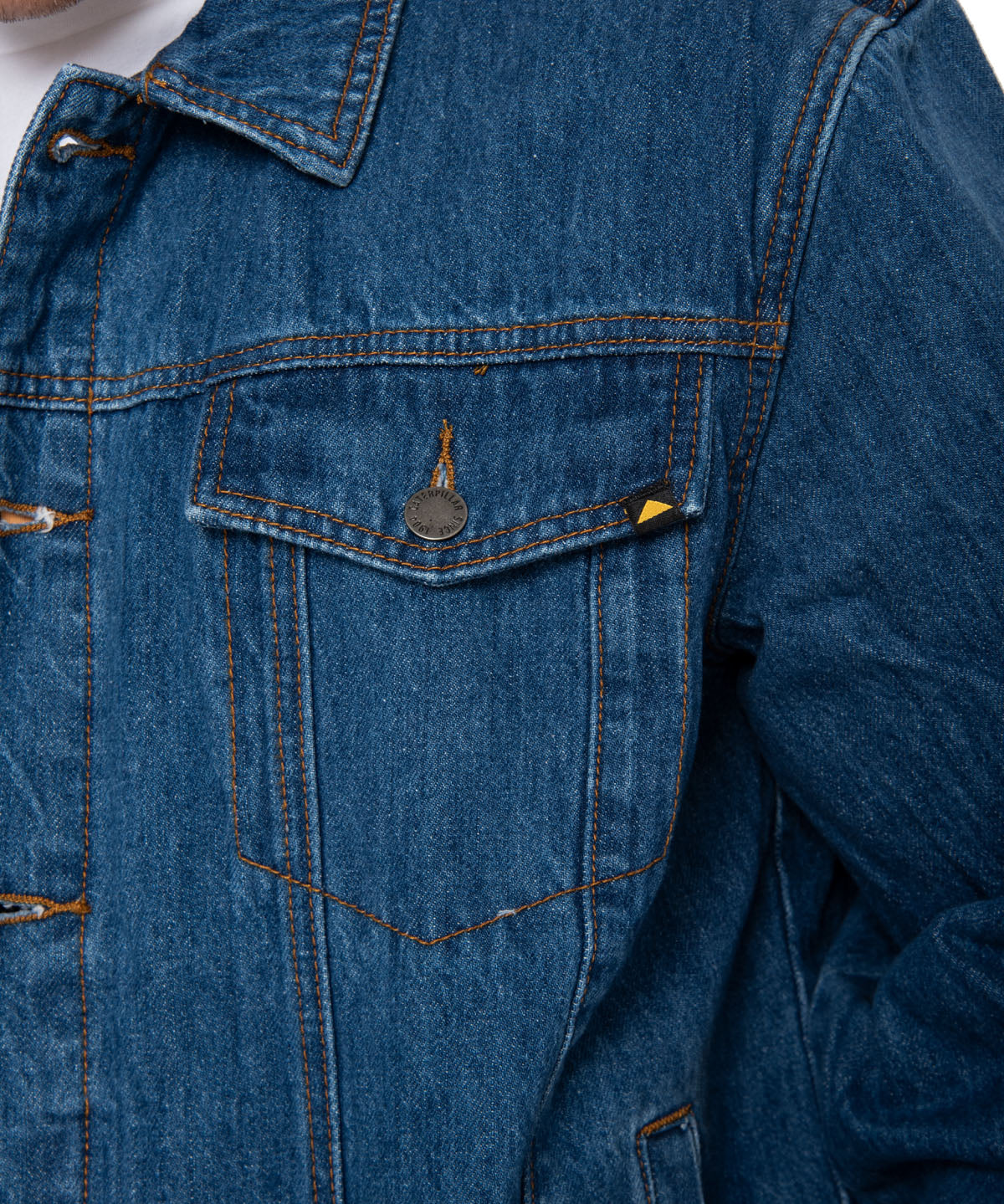 Chaqueta Flannel Lined Denim Para Hombre Color Azul-4