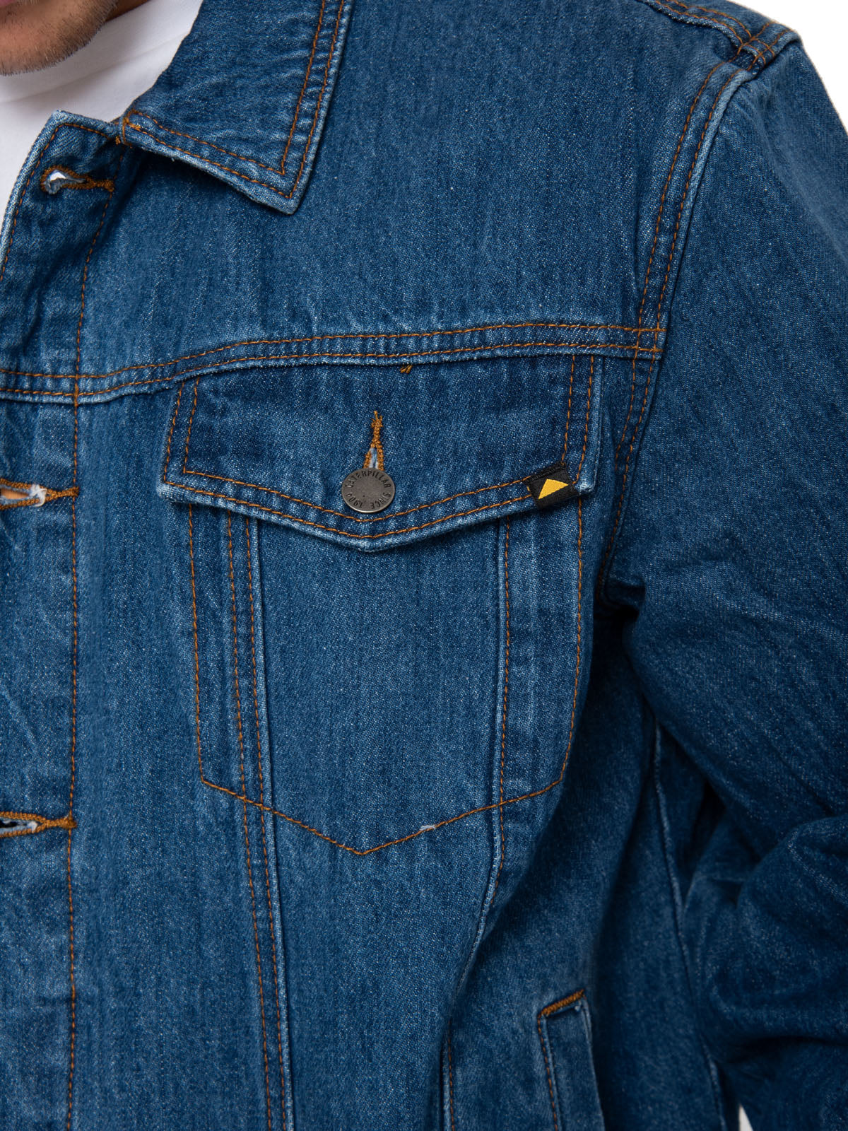 Chaqueta Flannel Lined Denim Para Hombre Color Azul-4