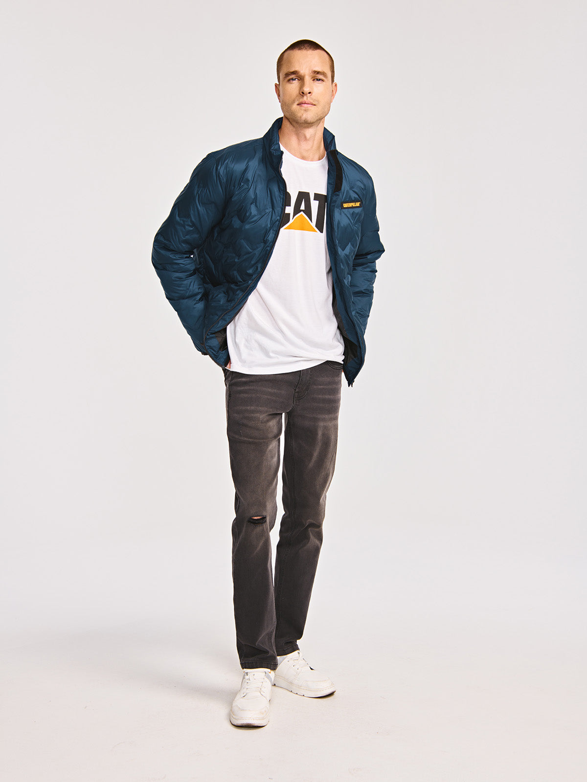 Chaqueta Bonded Medium Weight Hombre Color Azul-2