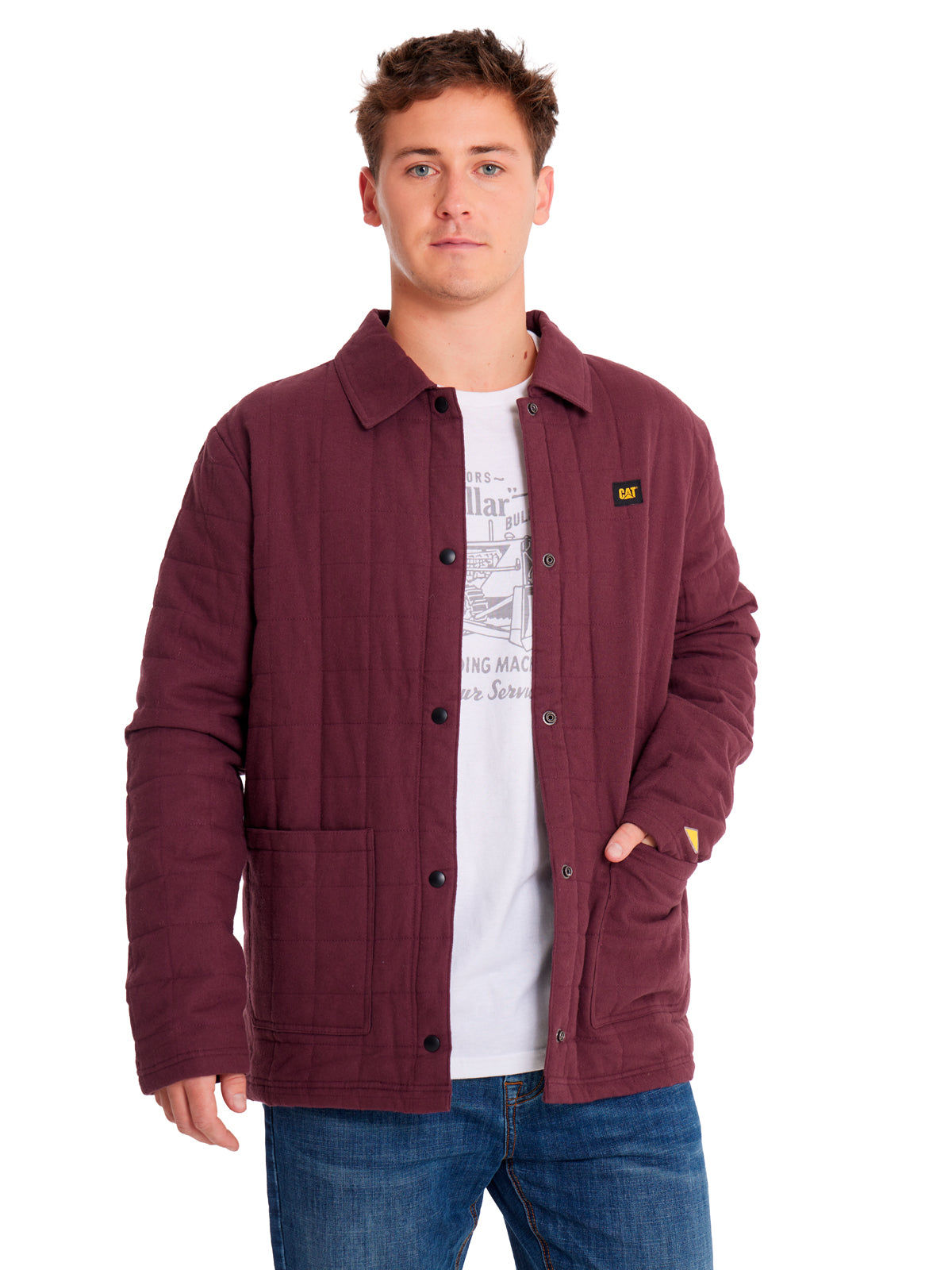 Chaqueta Quilted Flannel Snap Para Hombre Color Morado-1