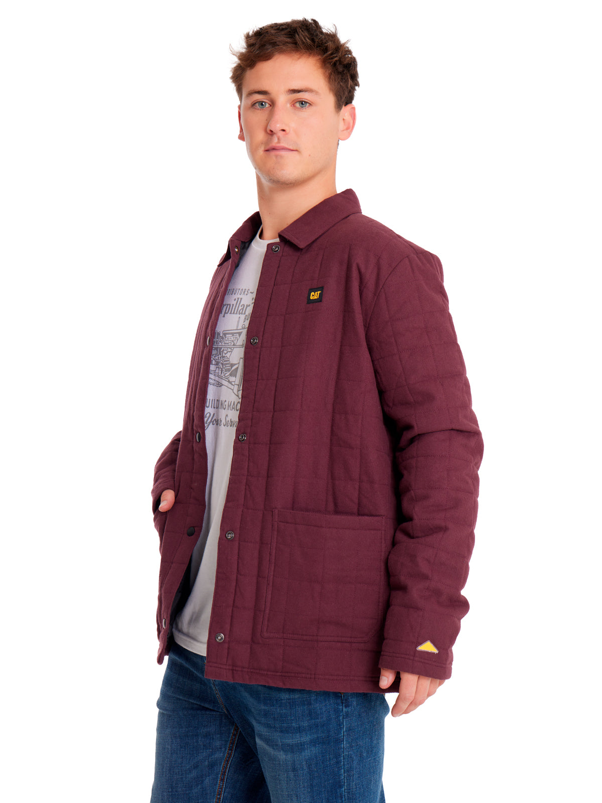 Chaqueta Quilted Flannel Snap Para Hombre Color Morado-2