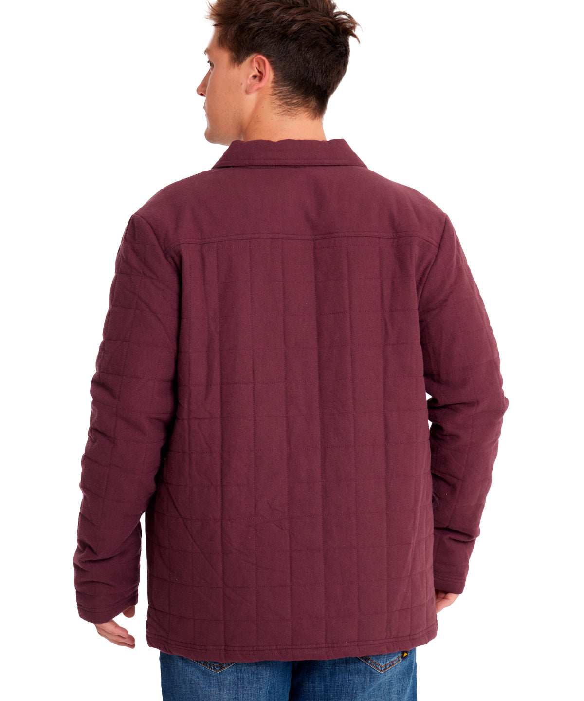 Chaqueta Quilted Flannel Snap Para Hombre Color Morado-3
