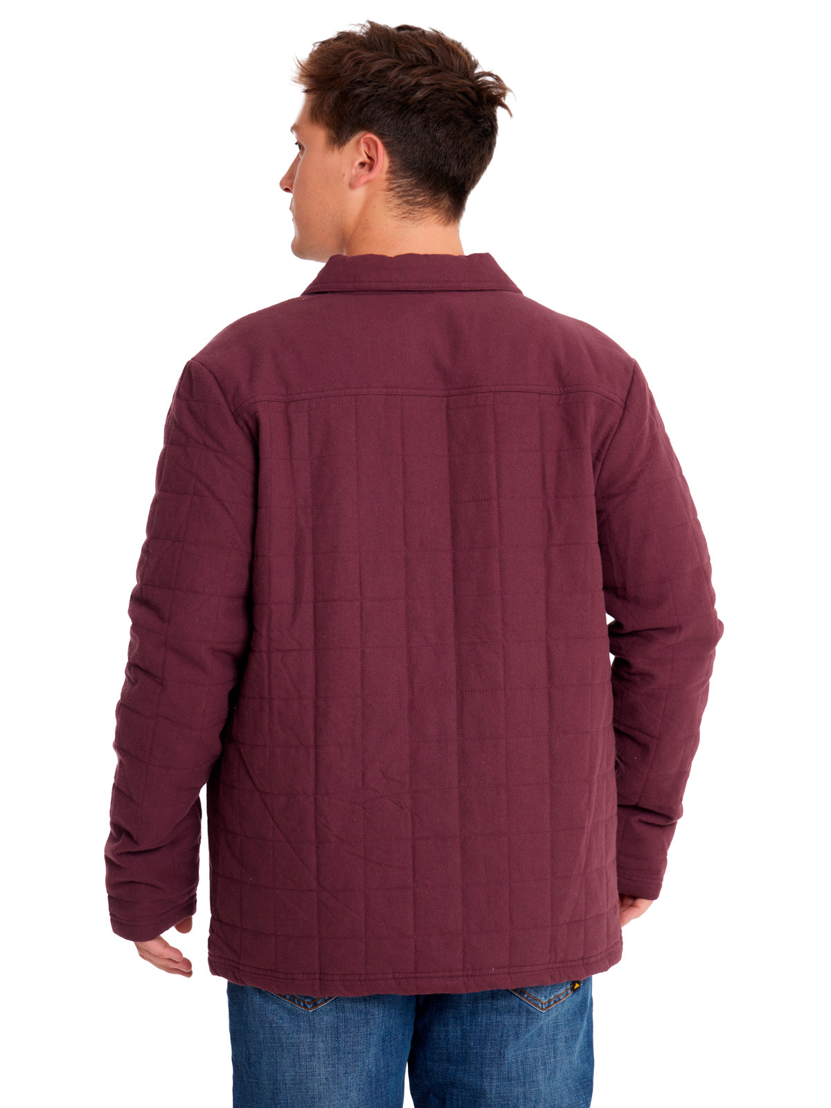 Chaqueta Quilted Flannel Snap Para Hombre Color Morado-3