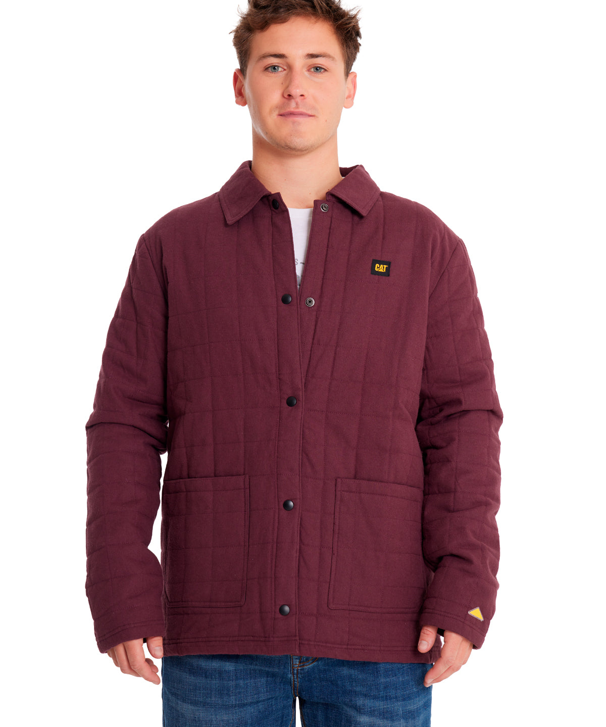 Chaqueta Quilted Flannel Snap Para Hombre Color Morado-4