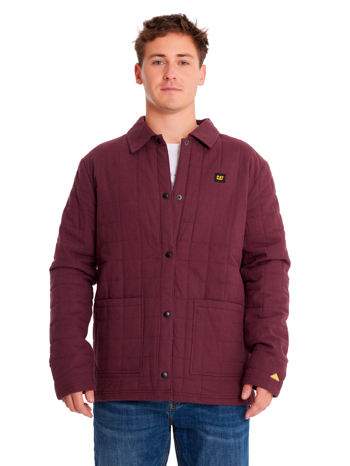 Chaqueta Quilted Flannel Snap Para Hombre Color Morado-4