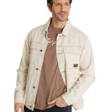 Chaqueta Denim Work  Para Hombre Color Beige-1