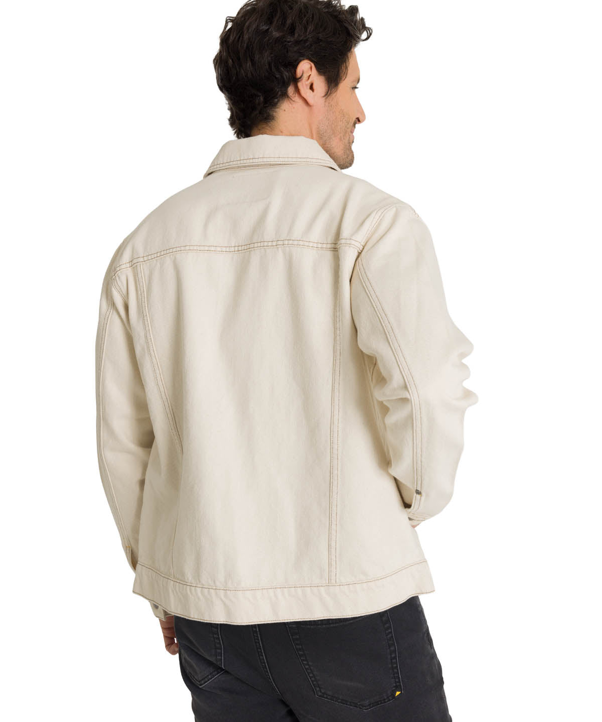 Chaqueta Denim Work  Para Hombre Color Beige-3