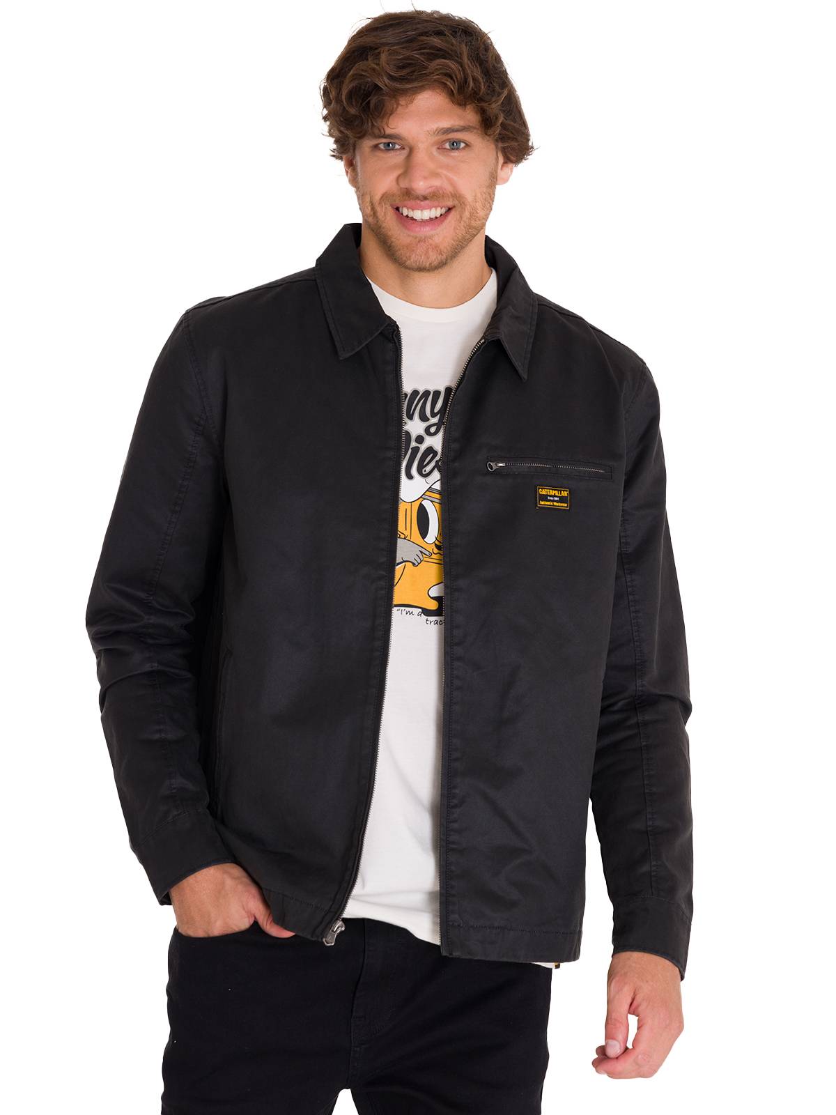 Chaqueta Waxed Chore Para Hombre Color Negro-1