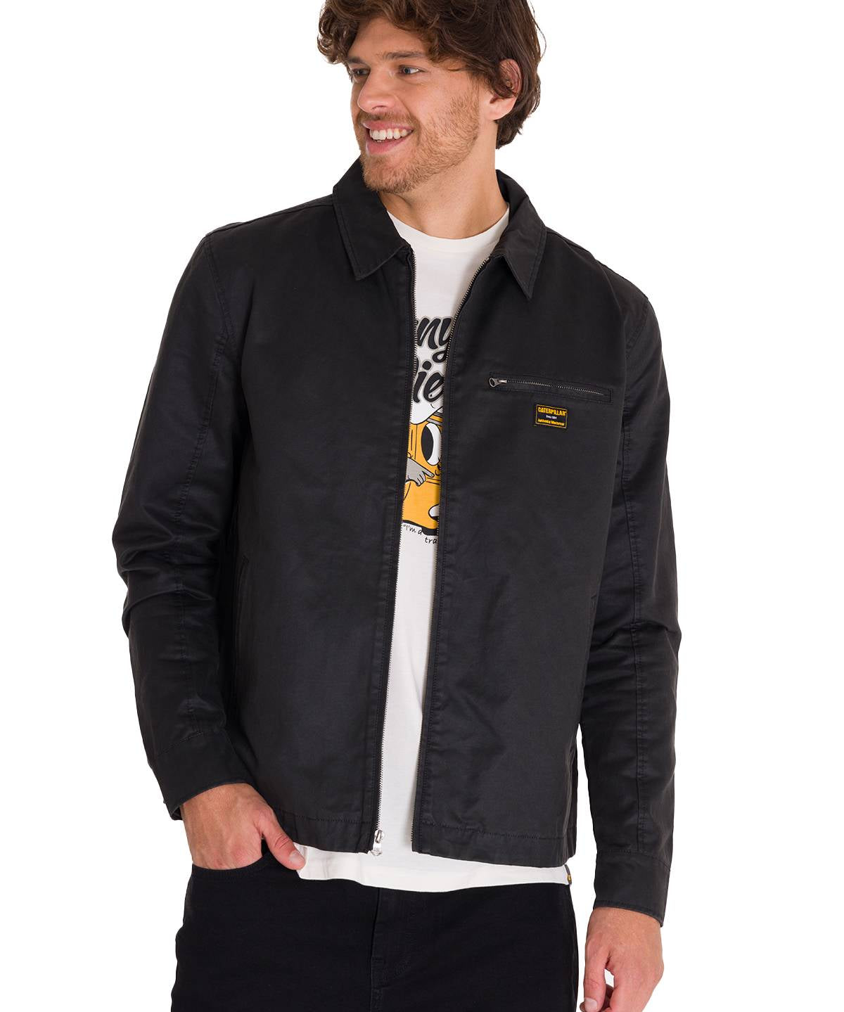 Chaqueta Waxed Chore Para Hombre Color Negro-2