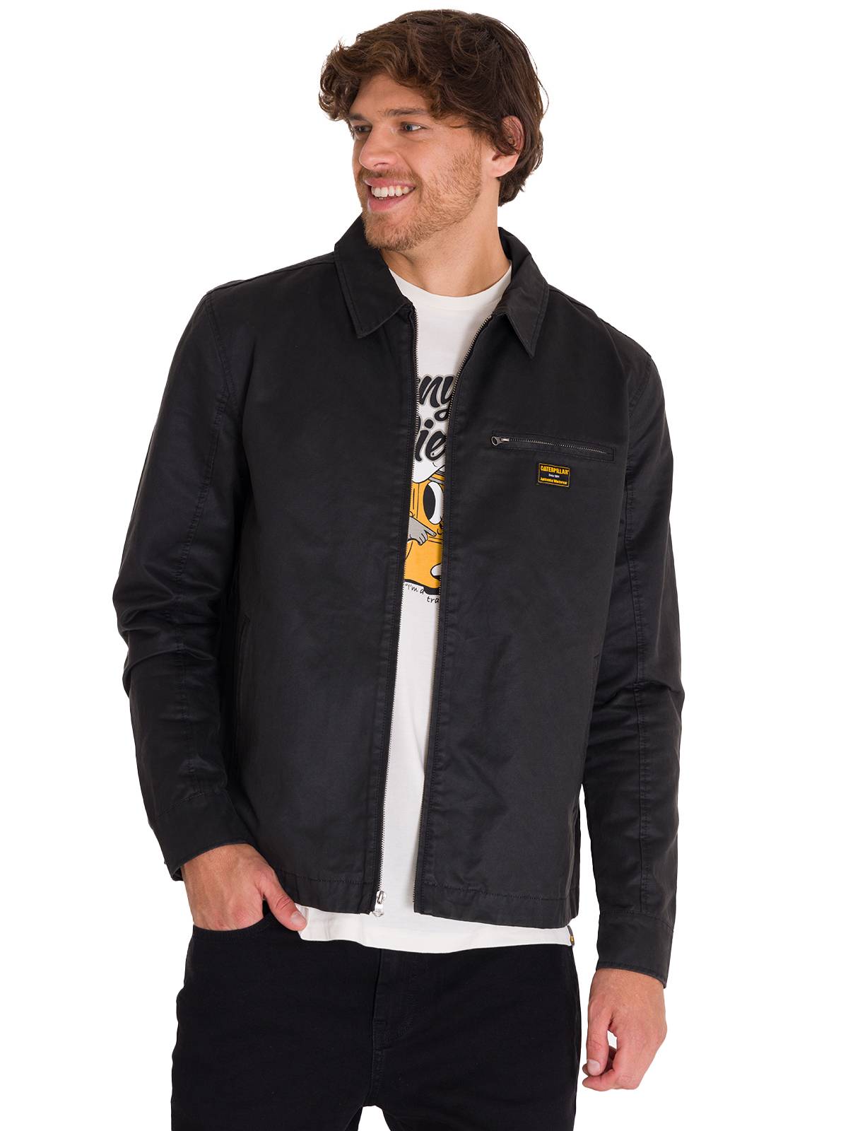 Chaqueta Waxed Chore Para Hombre Color Negro-2