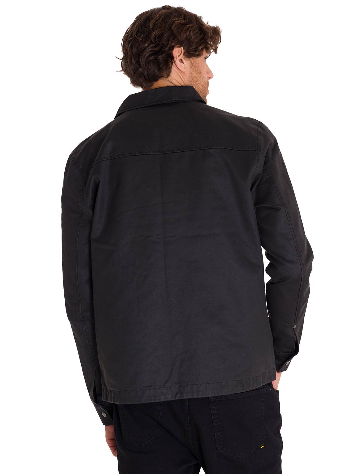 Chaqueta Waxed Chore Para Hombre Color Negro-3