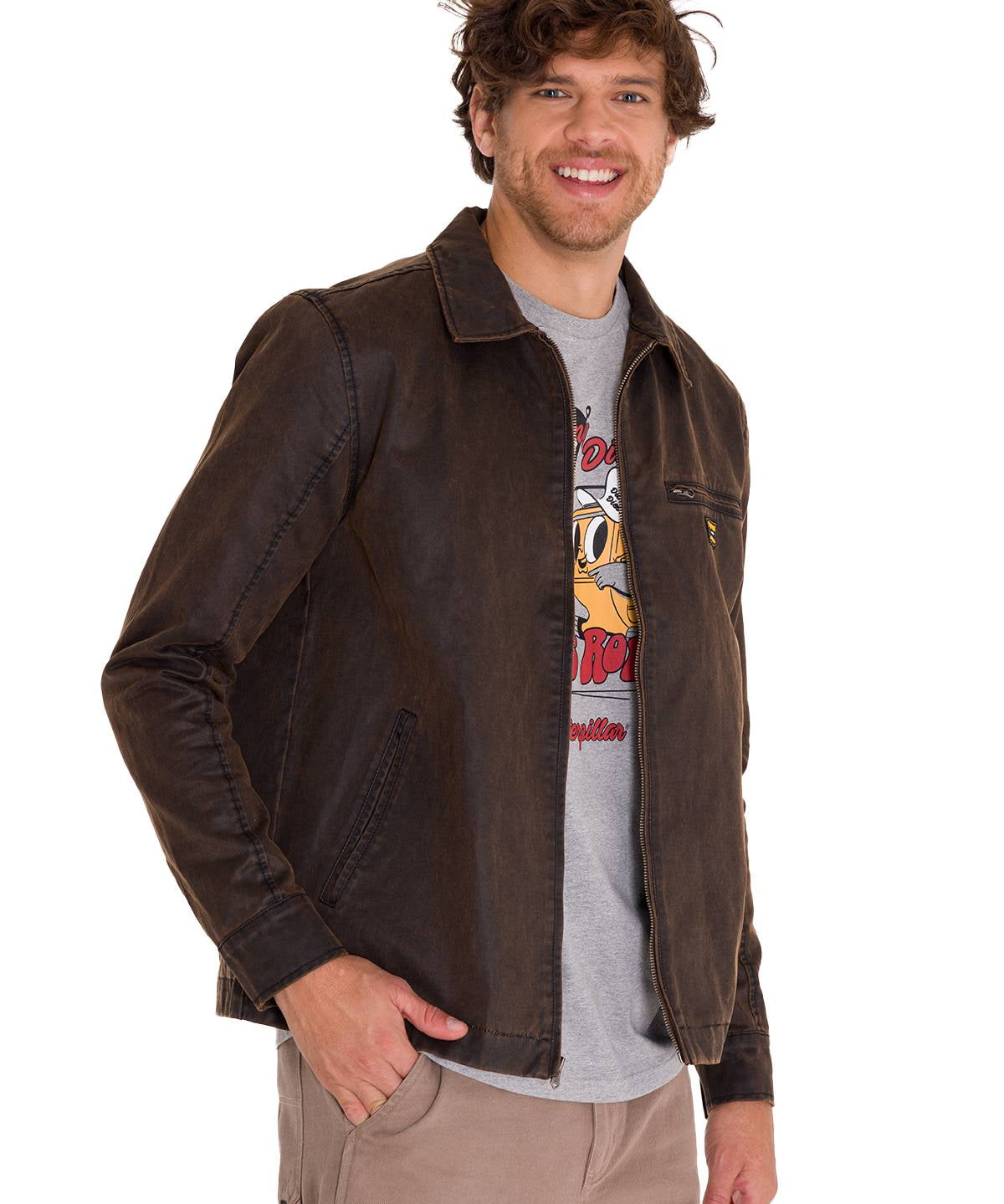 Chaqueta Waxed Chore Para Hombre Color Café-1