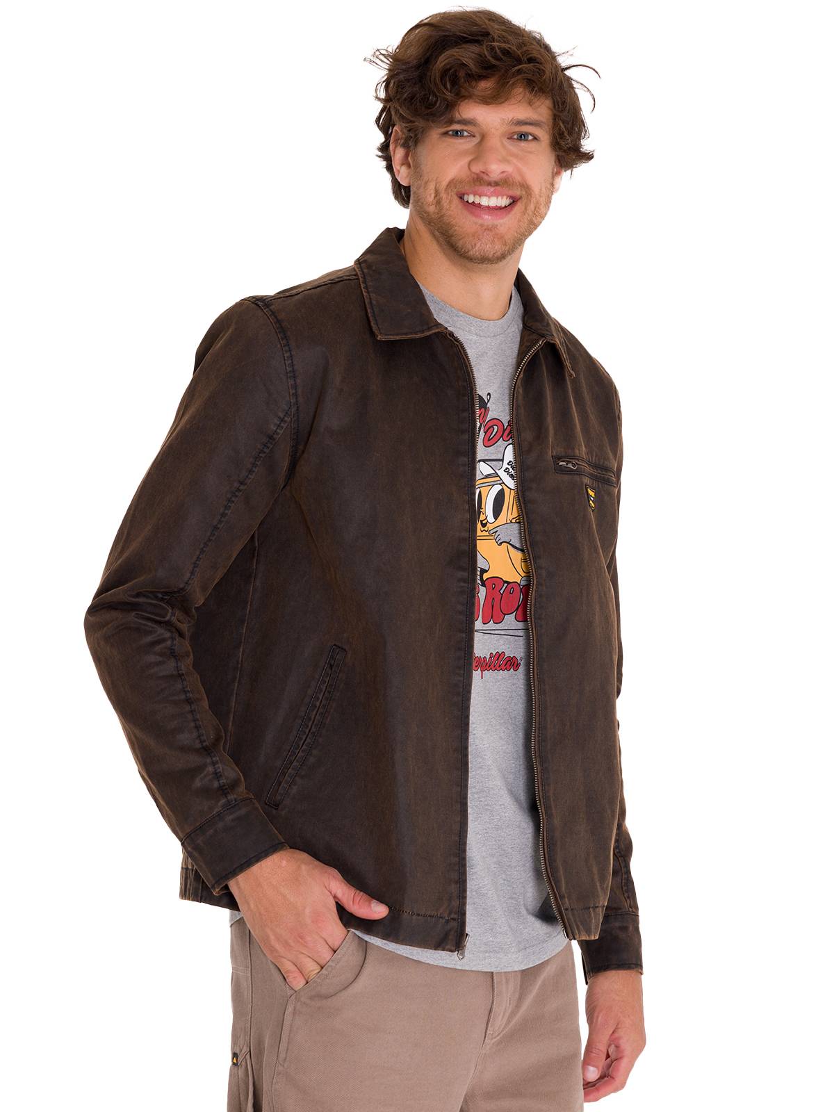 Chaqueta Waxed Chore Para Hombre Color Café-1